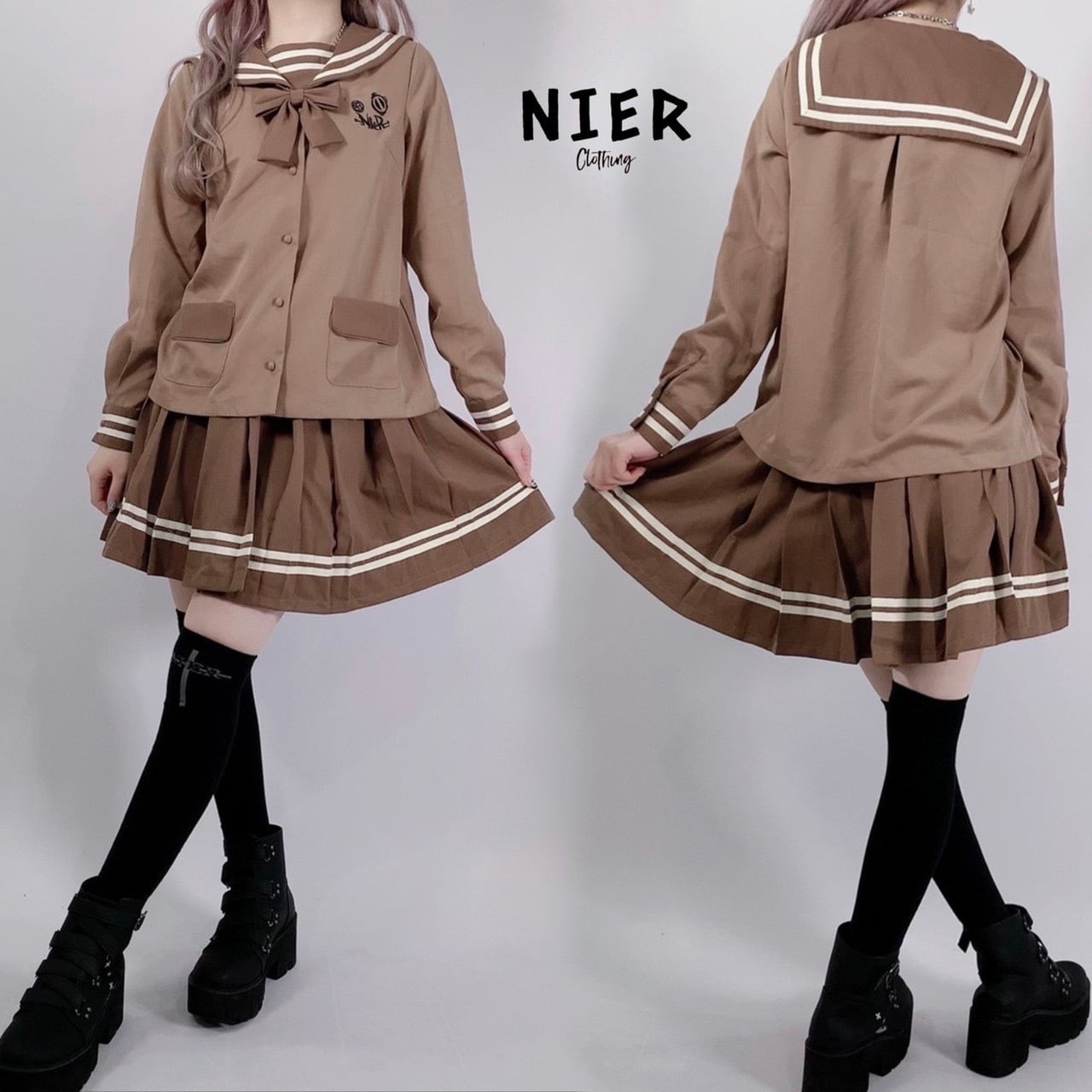 ココアブラウン セーラー服3点セット Nier