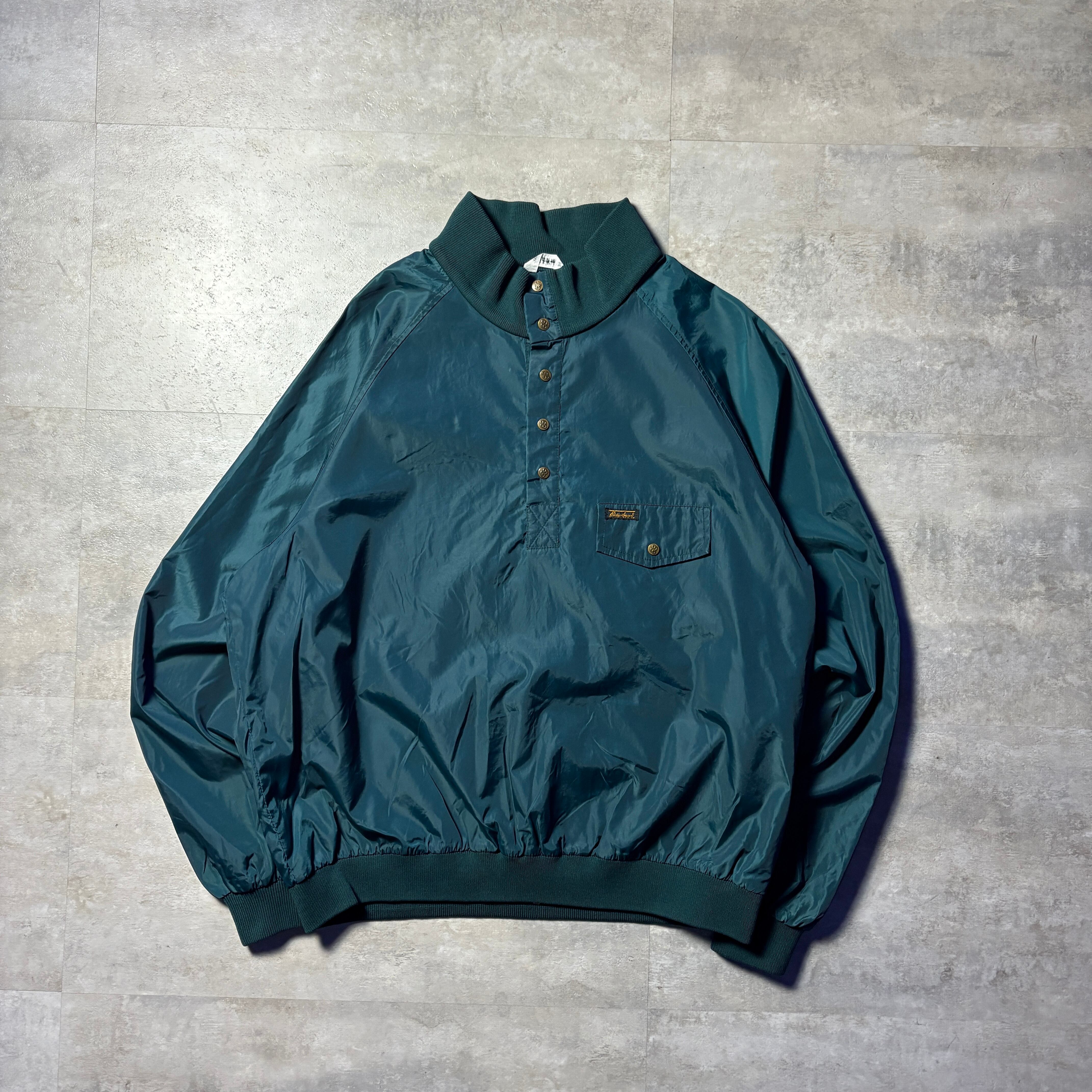 80s eddie bauer 黒タグ ナイロンジャケット グリーン XL スナップ