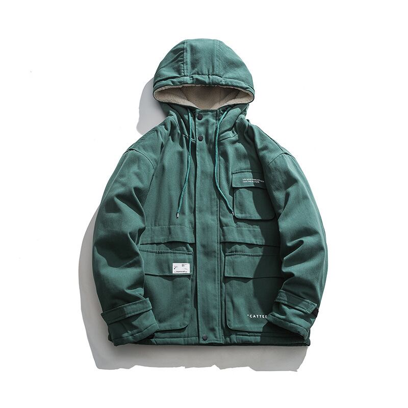 【新作】【送料無料】 Clothes Road Vintage Winter Cotton Loose Solid Color Multi-pocket Zipper Warm Normal Collarless Hooded Cotton Men-Alibaba コットン ウィンター 冬物 ソリッドカラー ビンテージ ポケット多め マルチポケット hip6-161128104300265