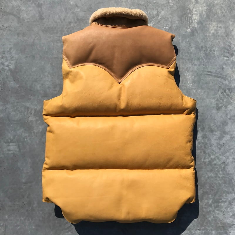 美品 Rocky Mountain Featherbed ダウンベスト レザー