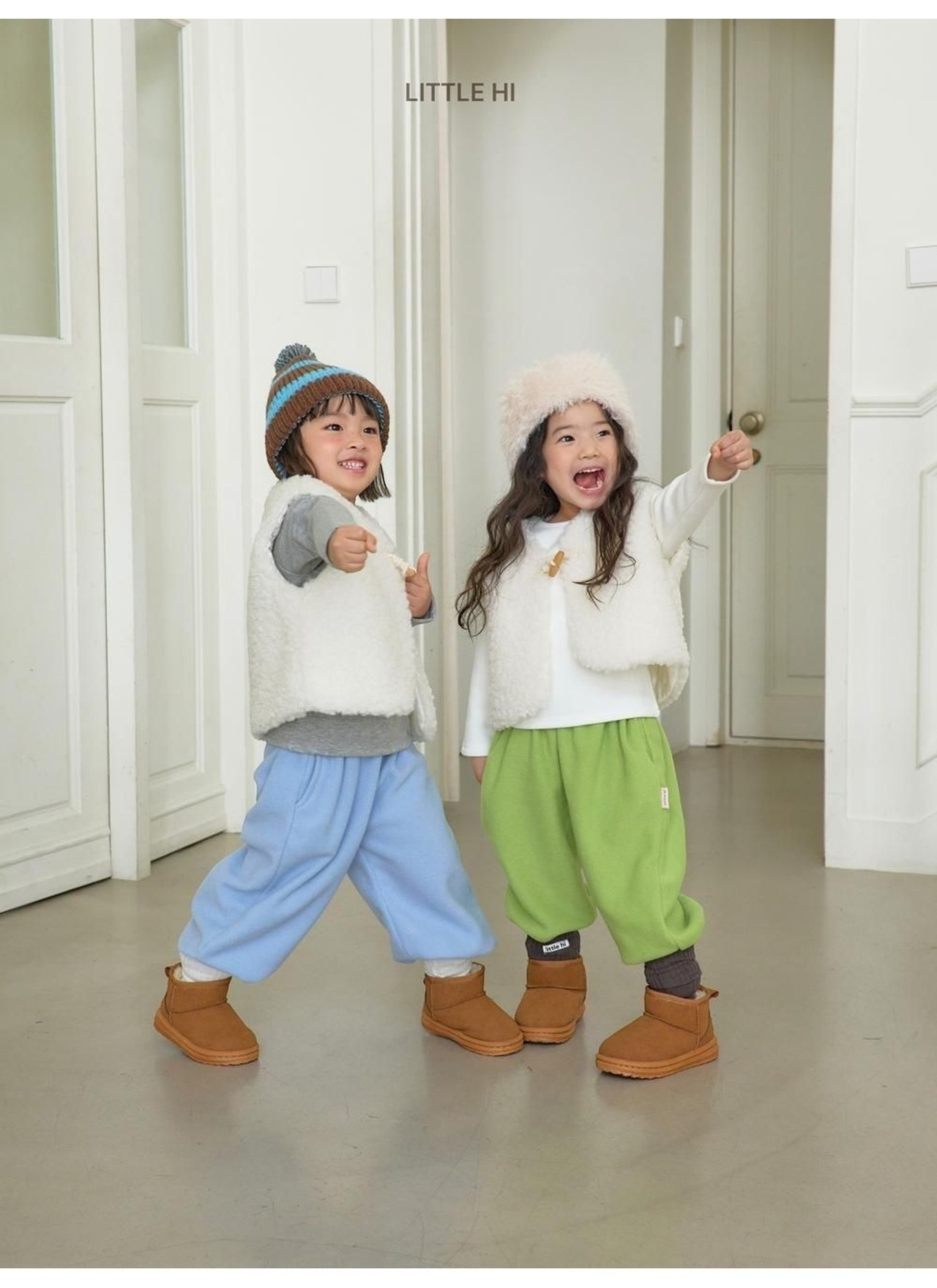 〖取寄〗韓国子供服 / 26winter / Little Hi / ビッグボアベスト / キッズ *XS~XL*