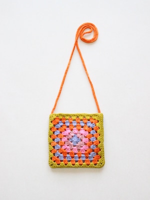 Misha & Puff  Crochet Big Square Bag - Poppy