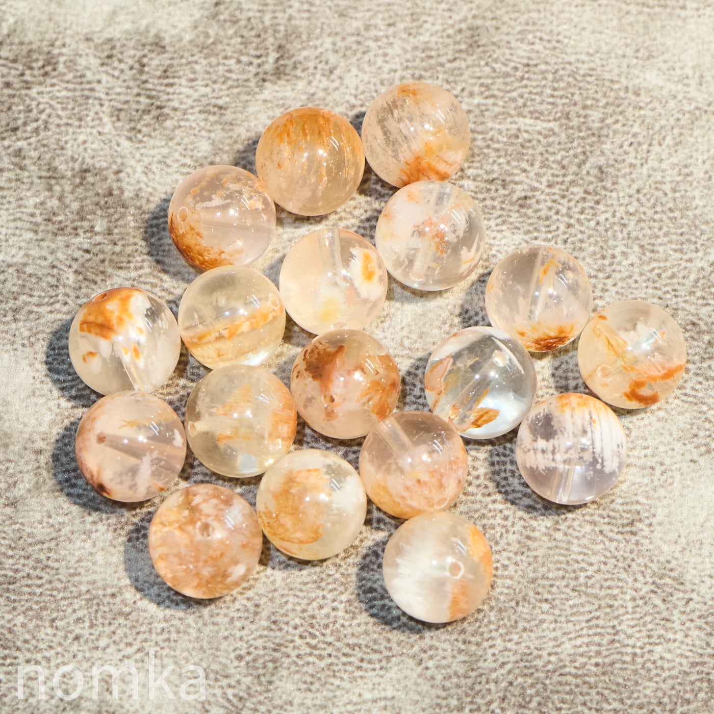 セリサイトインクォーツ【12mm/マダガスカル産 】ビーズ/一粒売り