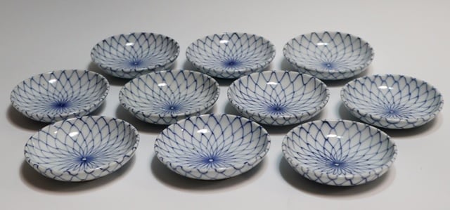 古伊万里染付 網目小皿 10客 | 賢祥堂 うつわ店