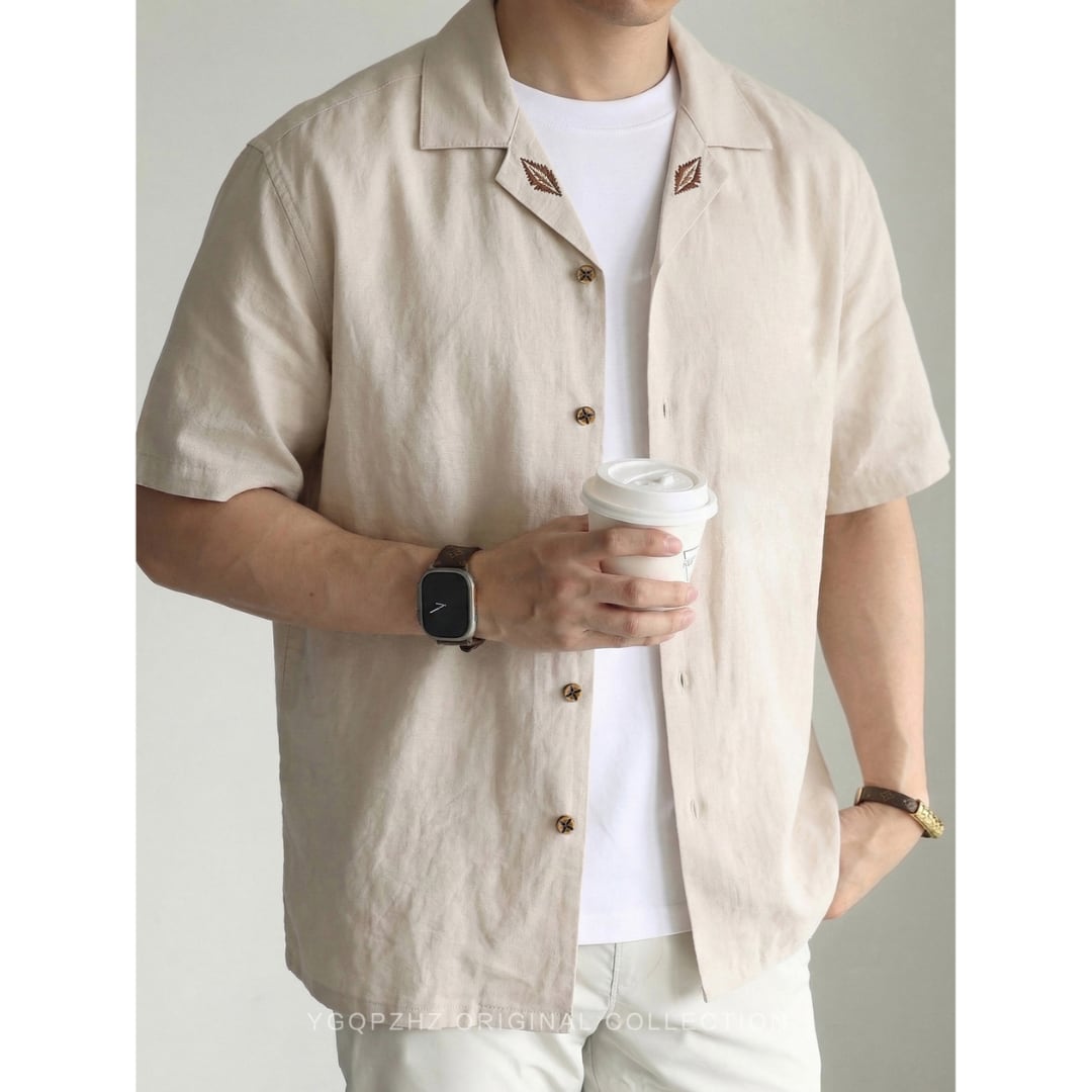 Cuban Collar Short-Sleeve Shirt(GV430)