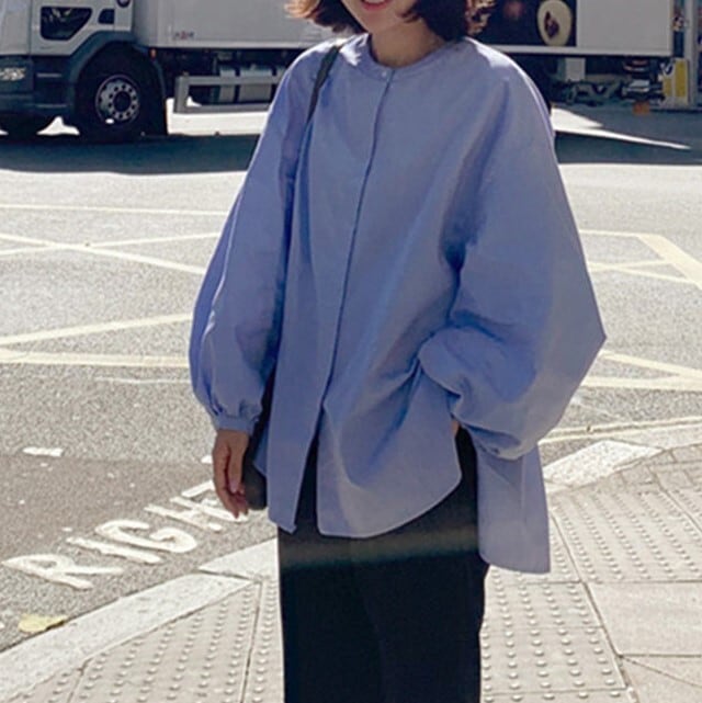 ノーカラーバルーンスリーブシャツ A0343 | Life365