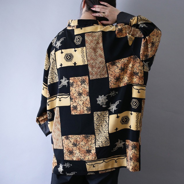 super over silhouette modern coloring flower pattern easy tailored jacket