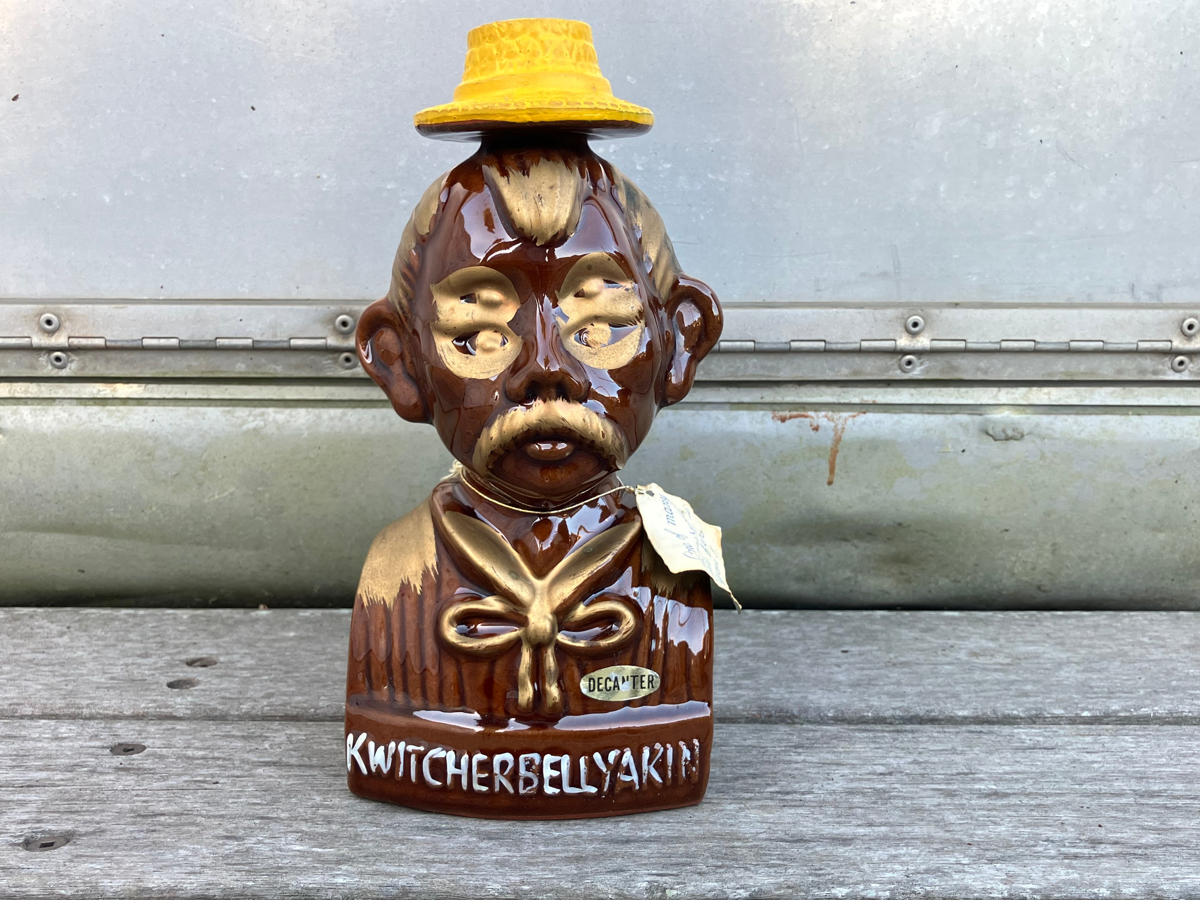 50s 4EYED DRUNK MAN DECANTER DEAD STOCK