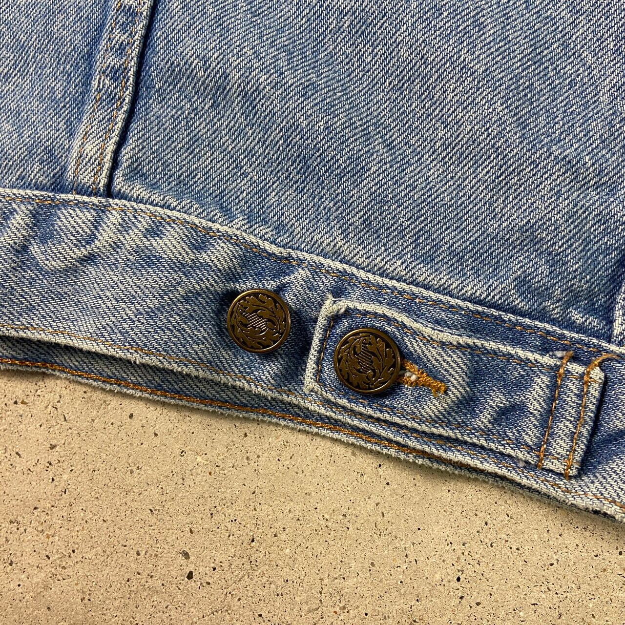 90年代 USA製 VANTAGE デニムジャケット 企業ロゴ刺繍 メンズXL相当