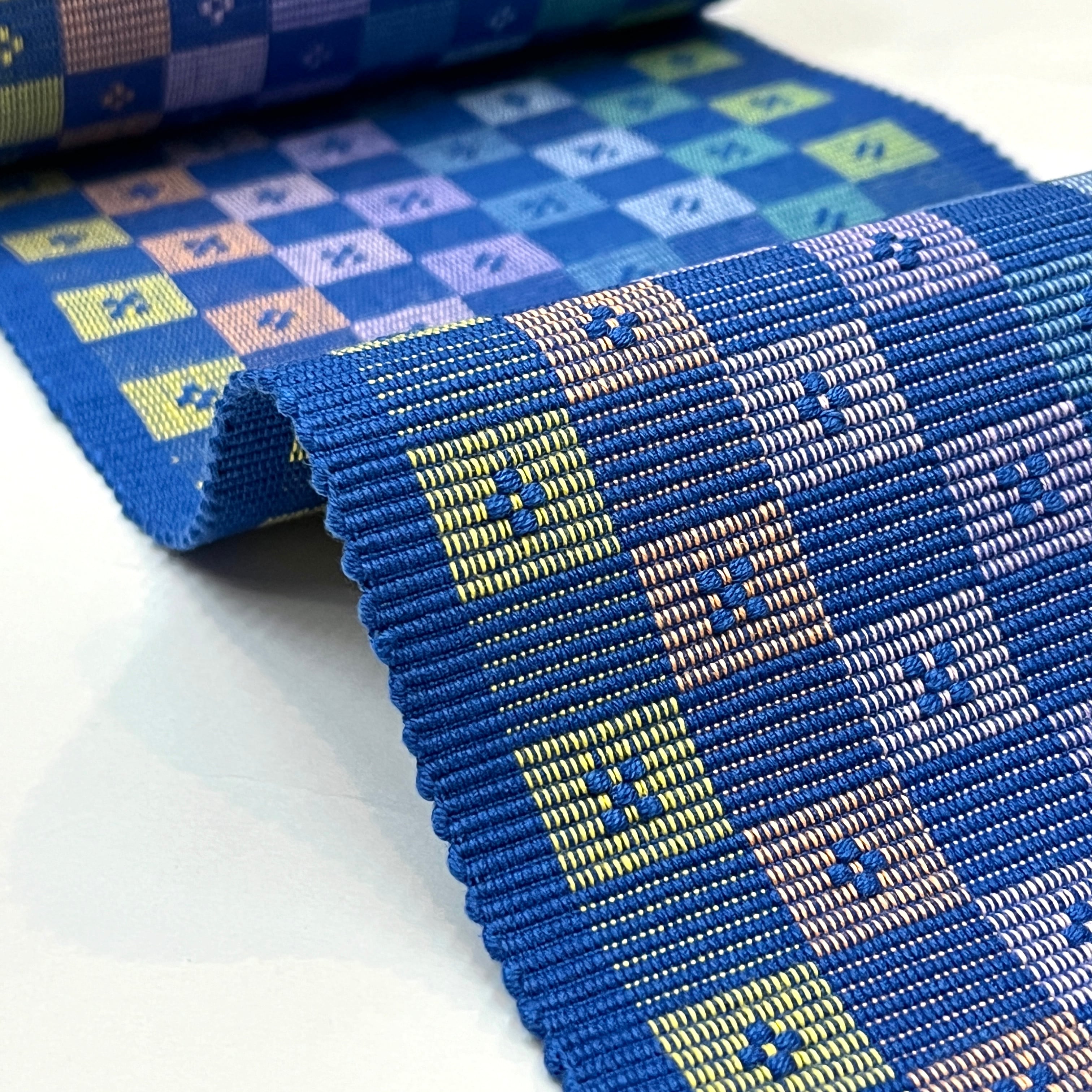 半幅帯カラフル チェック柄 ポップ ひでや工房 大きく 