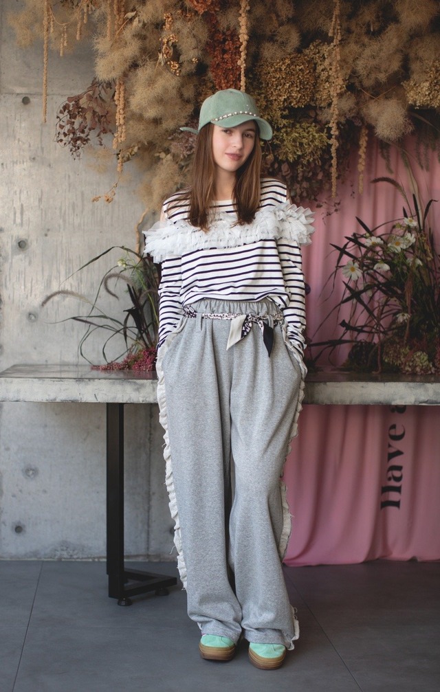 (made in japan)チュールドッキングカットソー （長袖）