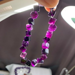 濃厚✩パープルキューブフローライトブレスレット