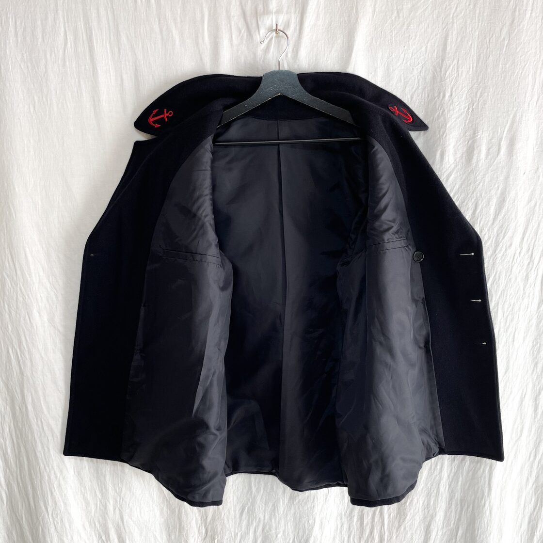 良品 フランス軍 海軍 Pコート ネイビー XL相当 ジャケット ユーロ 