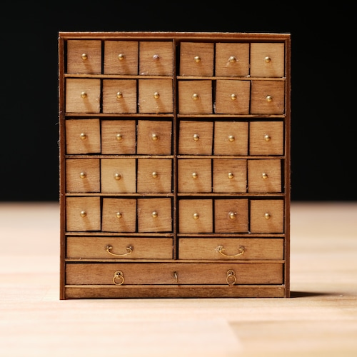 33段の引き出しキャビネット L036 ミニチュア ドールハウス 手作りキット miniature dollhouse kit