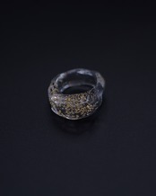 SENTE - Pure Gold Bubble Ring ：Clear｜24金バブル／光学ガラスリング no.09