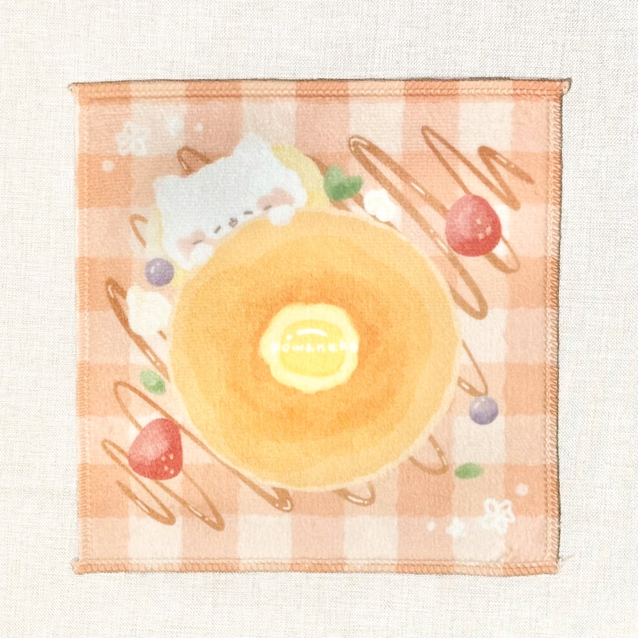 ぽわねこハンカチ（ホットケーキ） | ricca mocca - リッカモッカ -
