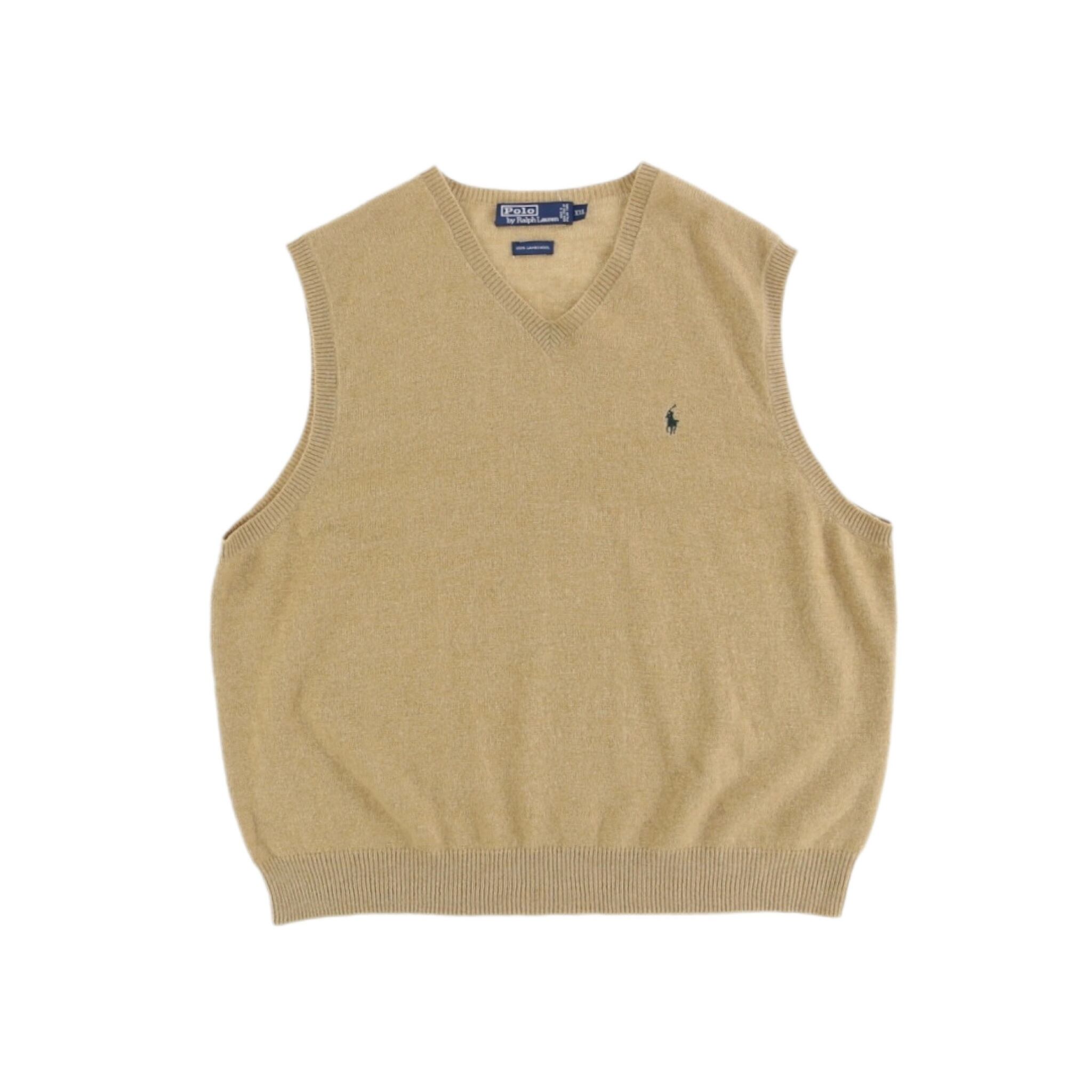 Polo by Ralph Lauren キャメル XXLオーバーサイズ ニットベスト【FF