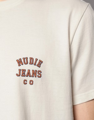 Nudie jeans 2022 ヌーディージーンズ SUMMER COLLECTION Roy Logo Tee Offwhite 半袖teeシャツ ホワイト