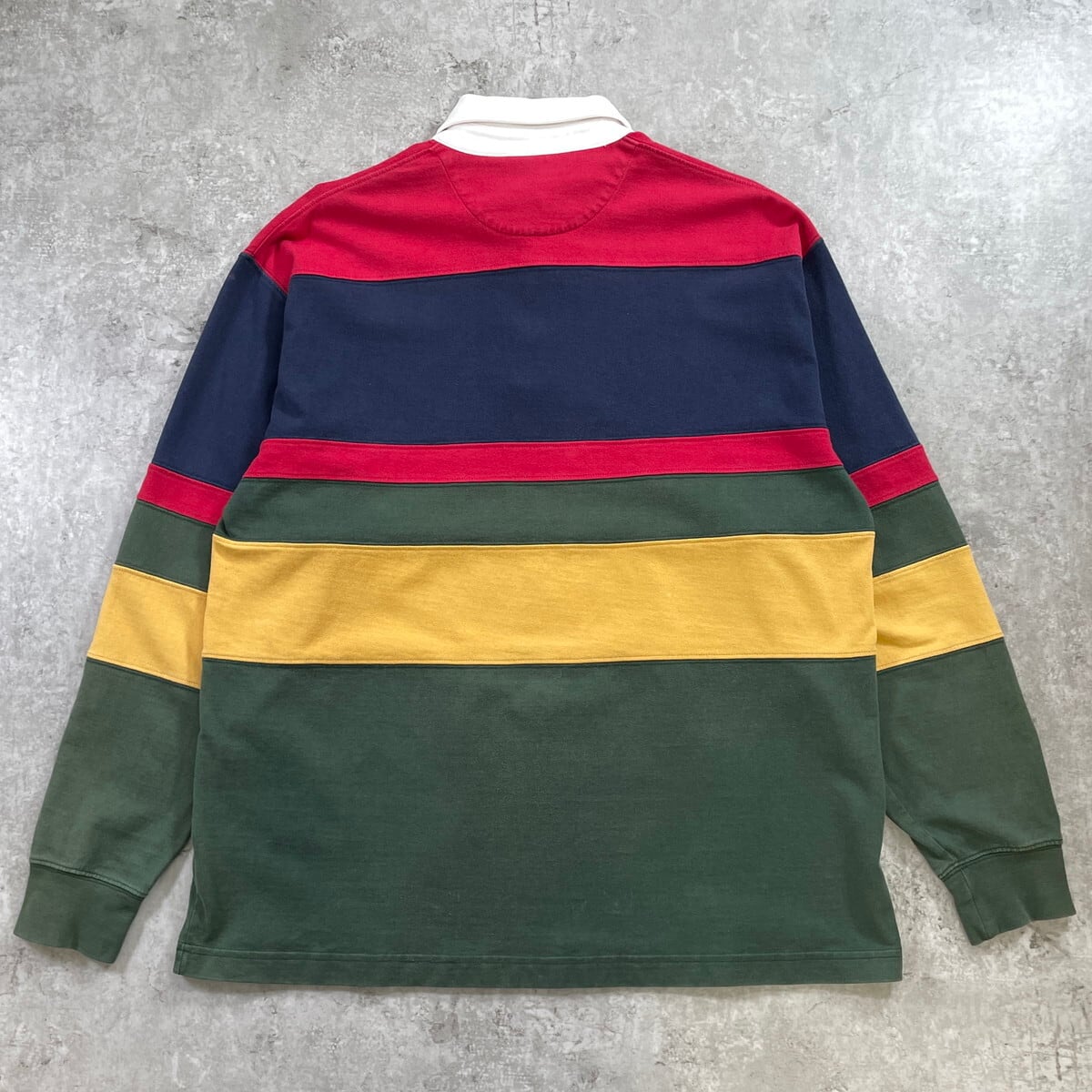 90年代 LANDS' END ランズエンド マルチボーダー ラガーシャツ メンズ