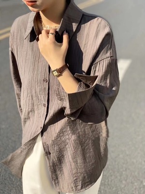 シワ加工　オーバーサイズシャツ　AJ2206-606