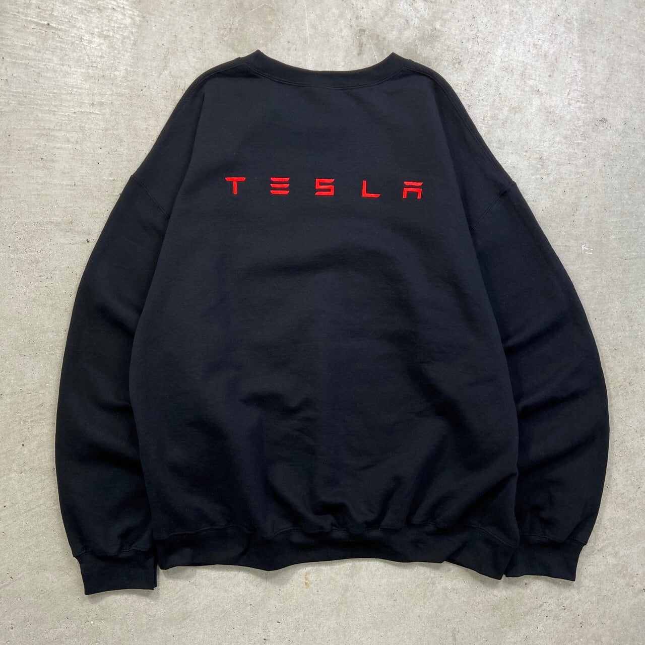 TESLA テスラ 企業ロゴ刺繍 スウェットシャツ メンズXL 古着