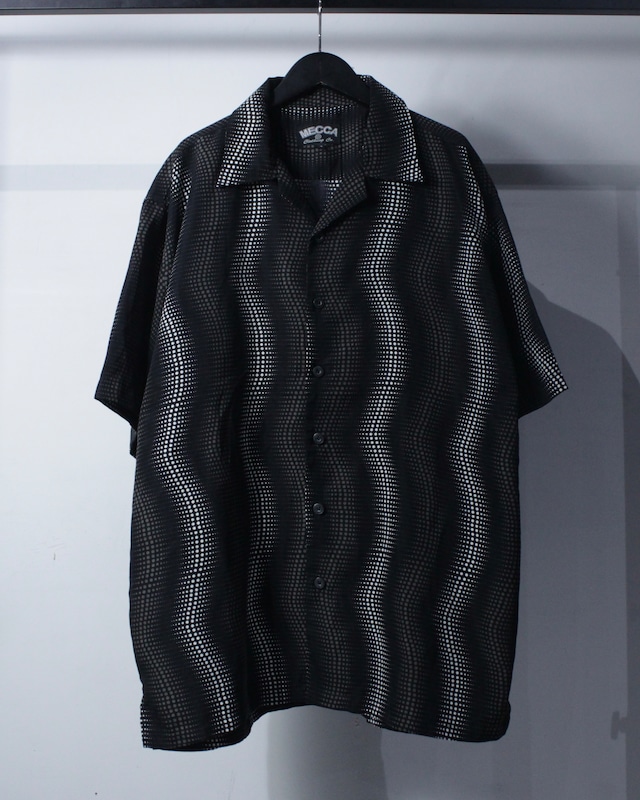 【Caka BLACK】“MECCA”Waving Dots Design Loose Open Collar S/S Shirt