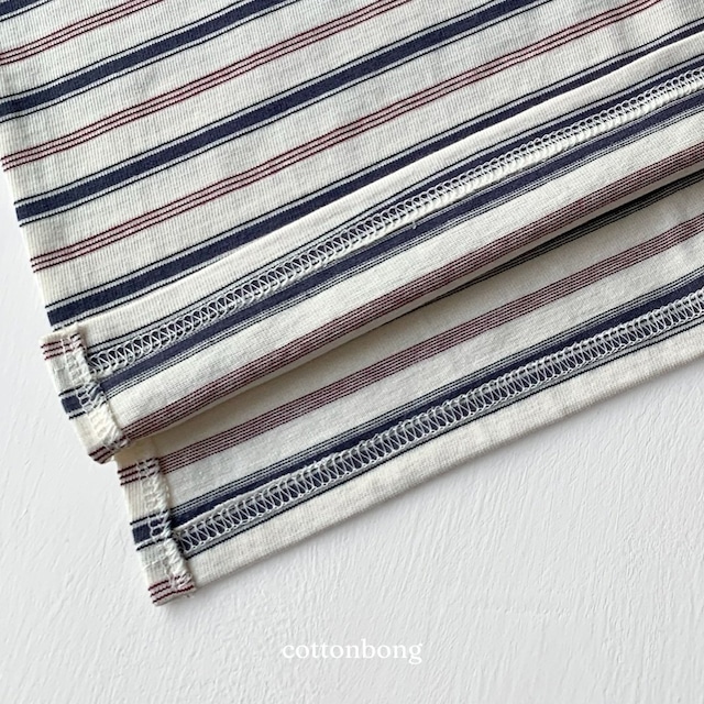 《予約》送料無料【cottonbong】Mix Border T-shirt