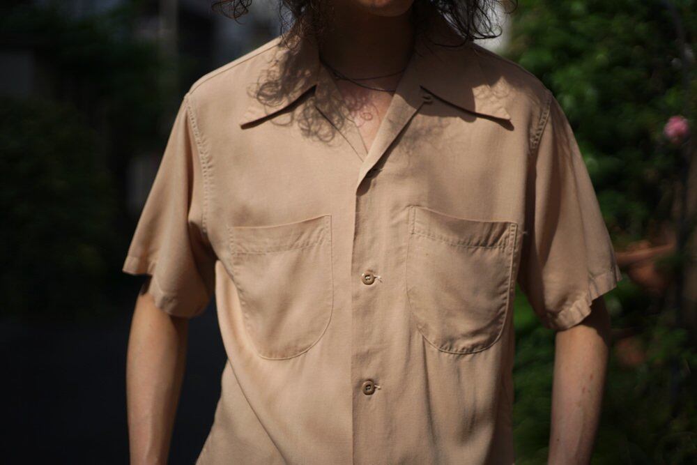 Arrow [ARROW] Vintage S / S Rayon Gabardine Open Collar Shirt