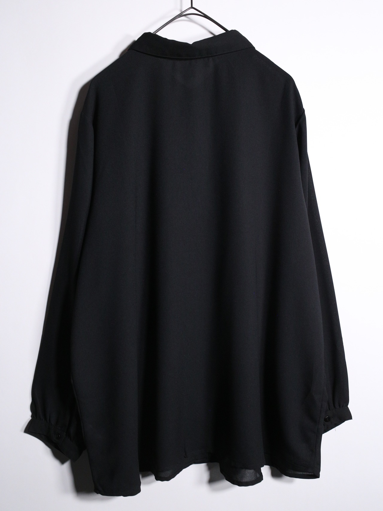 beautiful decoration collar over silhouette sheer shirt - 13