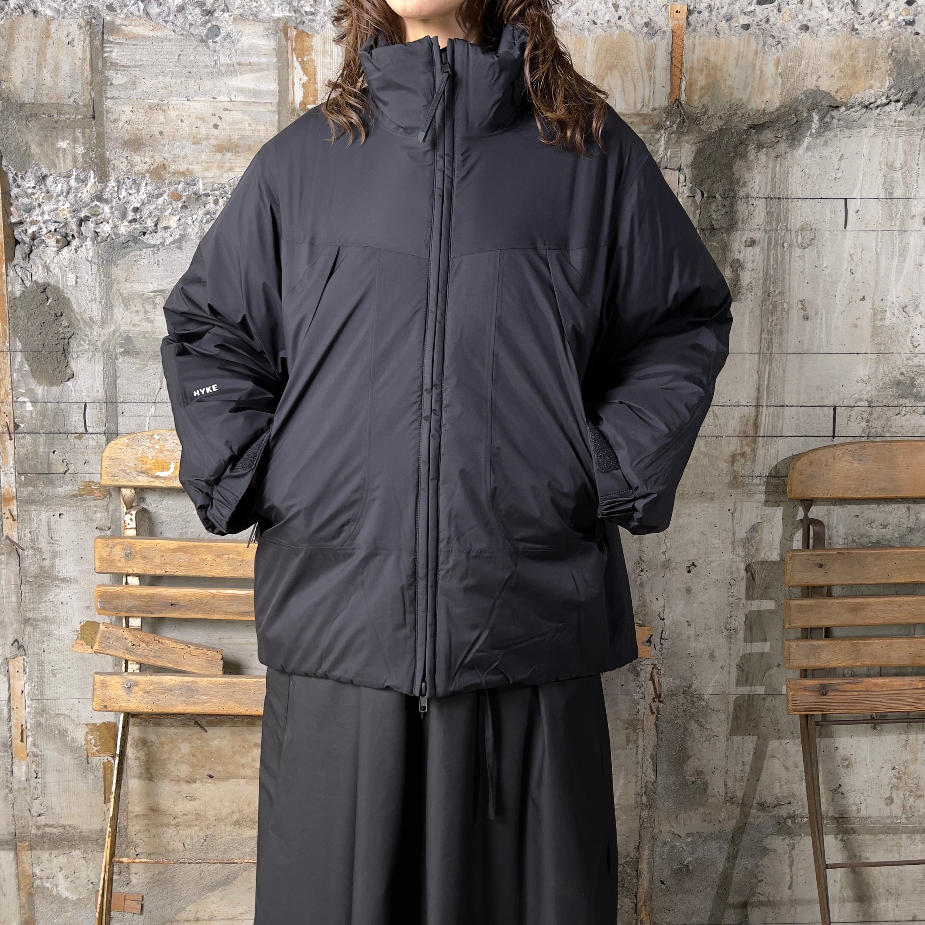 HYKE×PERTEX padded coat/Black ハイク×パーテックス