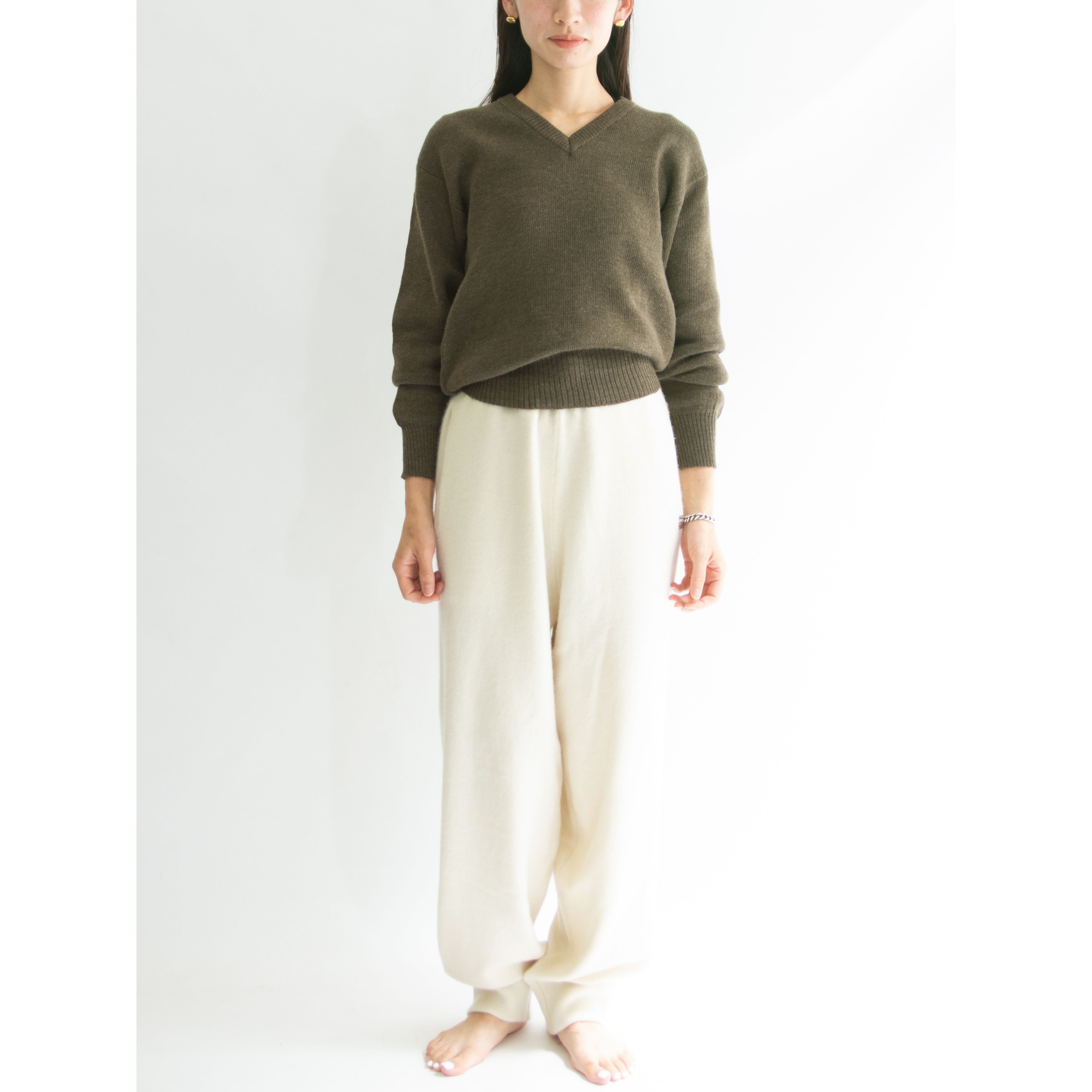 【Dead stock】70's Italian army 100%wool v-neck sweater（デッドストック イタリア軍 Vネックウールニットプルオーバー セーター）11c