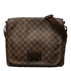 ルイ ヴィトン ダミエ ブルックリンMM 斜め掛け ショルダーバッグ N51211 ブラウン PVC レザー レディース LOUIS VUITTON 【中古】