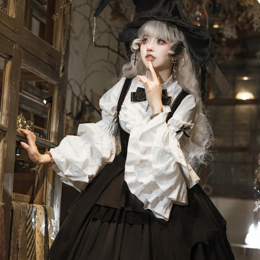 ゴスロリ通販 With U ゴスロリ セットアップ フリルシャツ 姫袖