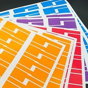 ケーブル ラベル 8色16枚480ラベル タグ lan ケーブル Label 電源 ケーブル 表示 目印 A4互換ラベル 屋外でも使える