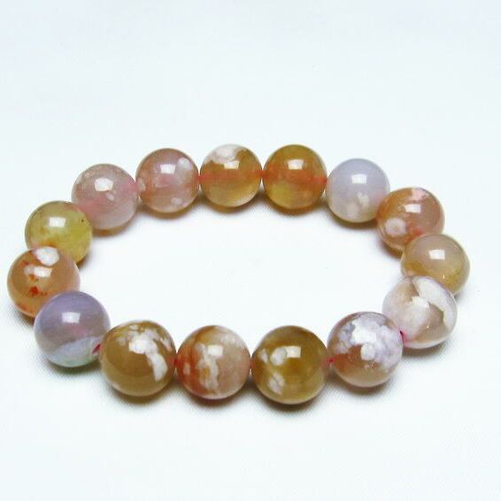 チェリーブロッサムアゲート ブレスレット 桜瑪瑙 14mm [M便 1/10] 111-24538