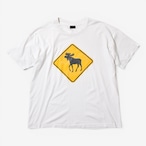 90s BEST ムース サインプリントTシャツ カナダ製 ホワイト