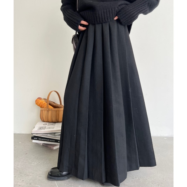 pleated long skirt J00147