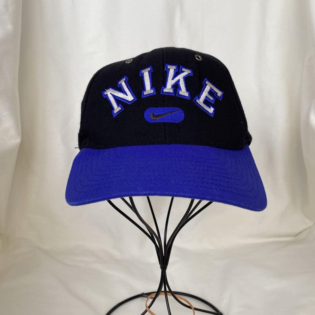 NIKE ナイキ 90s キャップ 白タグ ツートーン 黒 青 緑 刺繍 | fuufu