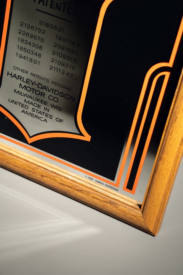 80s Official Harley Davidson Vintage Mirror Sign