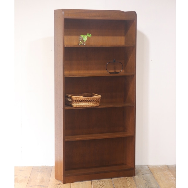 レトロ 本棚 シェルフ ラック 収納 飾り棚 ラワン材 背板付き ヴィンテージ/RBT21218