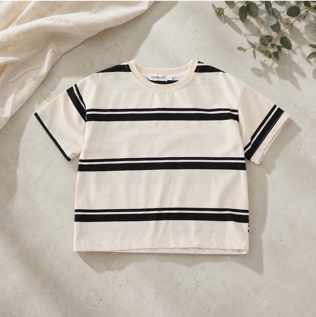 (キッズ)ソフトストライプインナーTシャツ