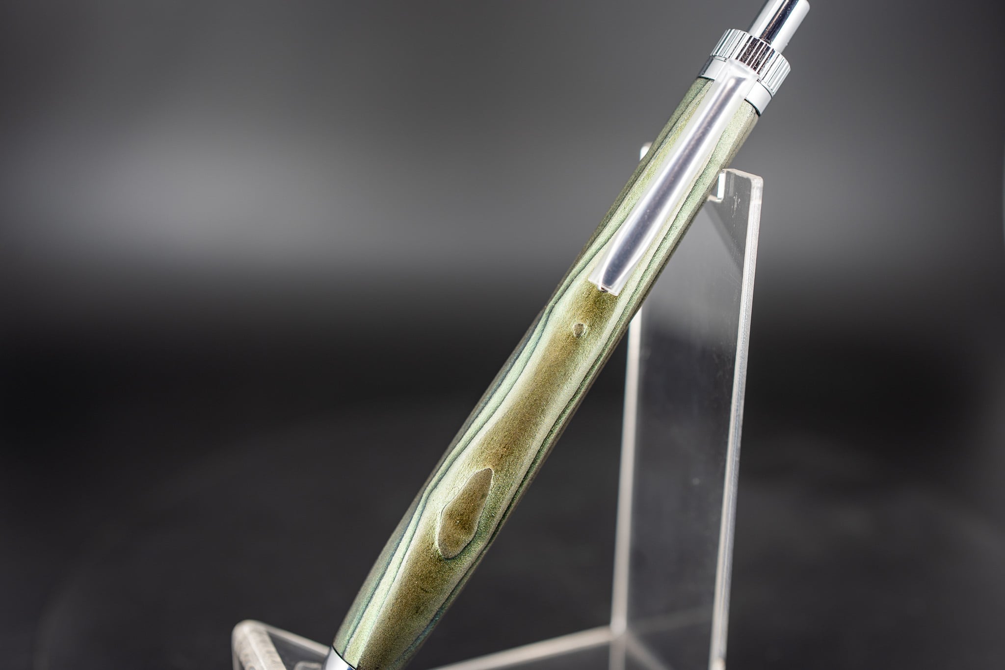 翠煙】屋久杉 浮造り 拭き漆 silver MP | 木軸ペン工房 金杢犀