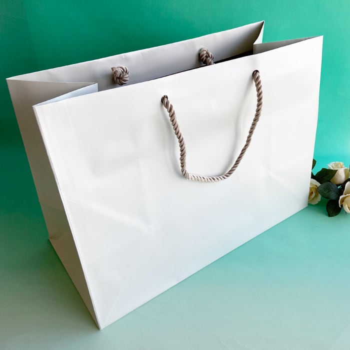 紙袋 エタニティ・パールホワイト（Lサイズ）１枚 ペーパーバッグ 幸せデリバリー（ギフト・結婚式アイテム・手芸用品の通販）
