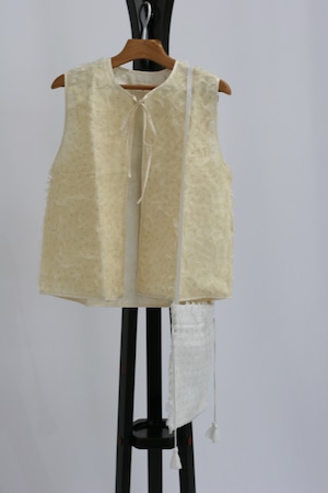 【BUNON】 Hydrangea Gilet / Ecru