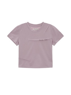 [MATIN KIM] SLIT PINTUCK POINT CROP TOP IN INDIAN PINK