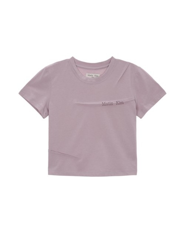 [MATIN KIM] SLIT PINTUCK POINT CROP TOP IN INDIAN PINK