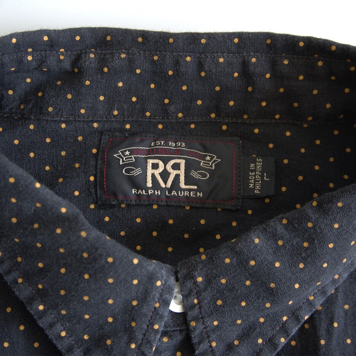 RRL ダブルアールエル ポルカドットシャツ XS RRL ダブルアールエル ポルカドットシャツ XS 新品タグ付き ブラック