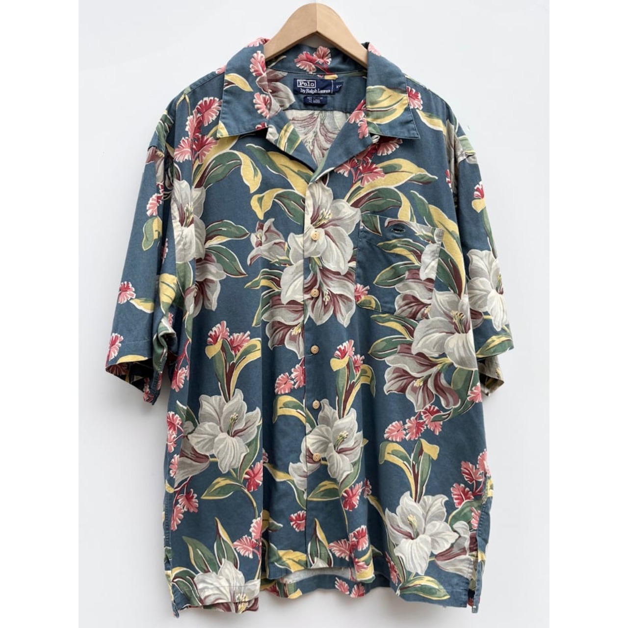 90s Ralph Lauren S/S OPEN COLLAR SHIRT Size XXL