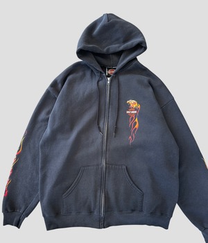 -Harley Davidson- Vintage 00s XL Print Zip Hoodie made in USA