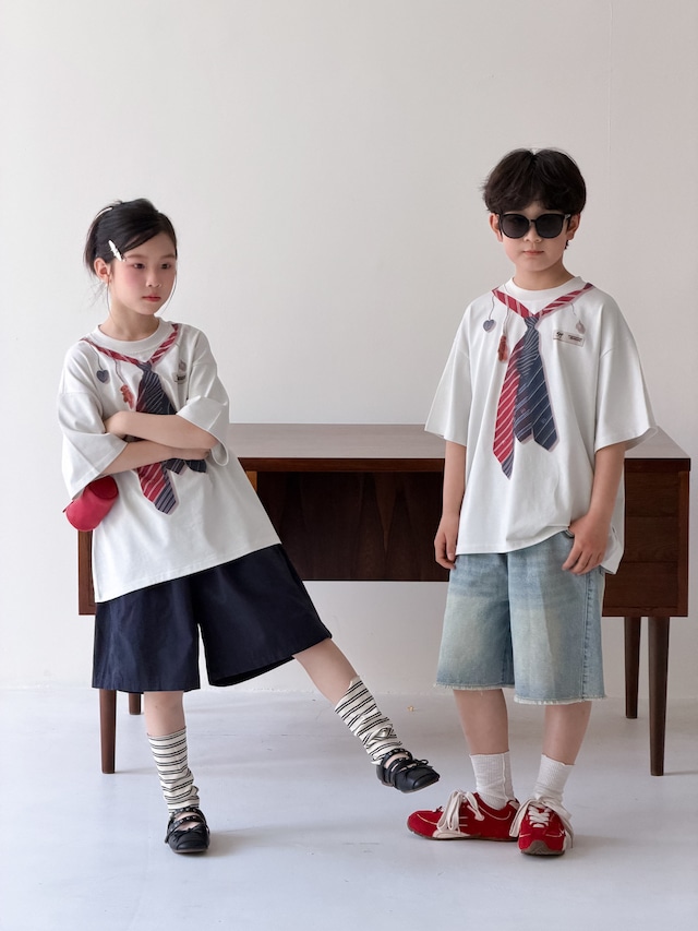【KID】ダブルタイプリント半袖クルーネックTシャツ - 10